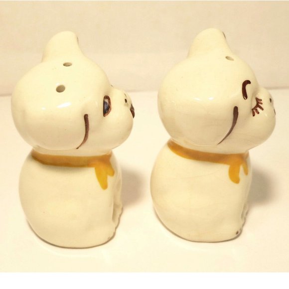 Vintage White Porcelain Salt & Pepper Condiment Set - Picture 2 of 5